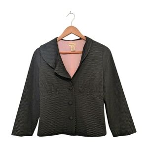 Anthropologie Elevenses BlazerJacket Ruffle Collar Button Front Sz 10 M
